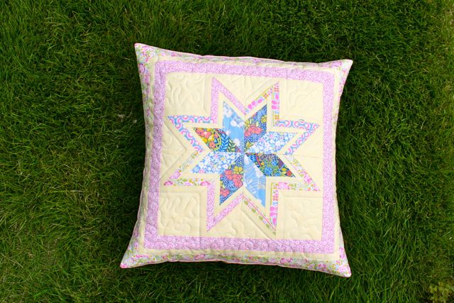 liberty bordered star quilted pillow