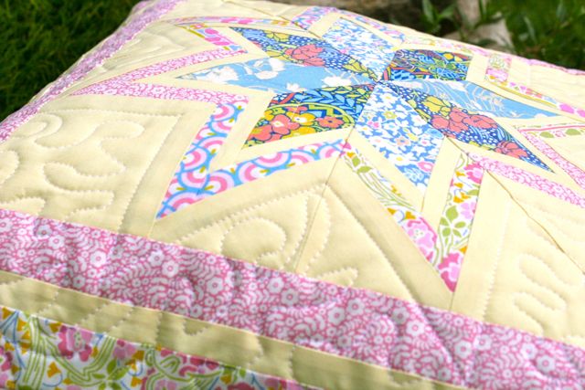 liberty quilting cottons quilted pillow front