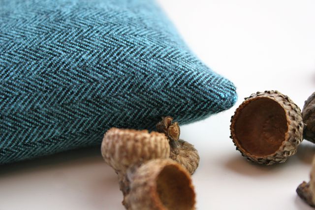 aqua herringbone flannel hand warmer