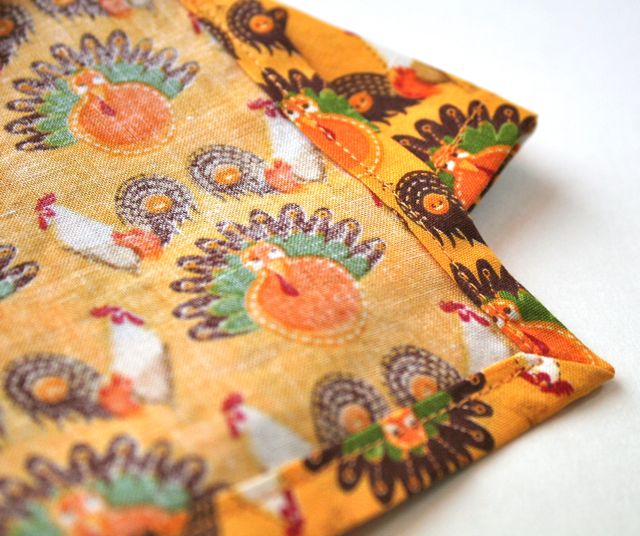 perfect mitered corners on handmade napkins