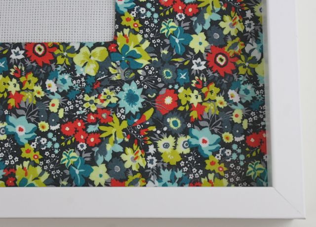 Liberty cotton on picture frame mat | Whipstitch