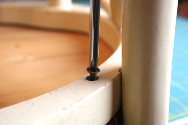removing a wooden chair seat bottom