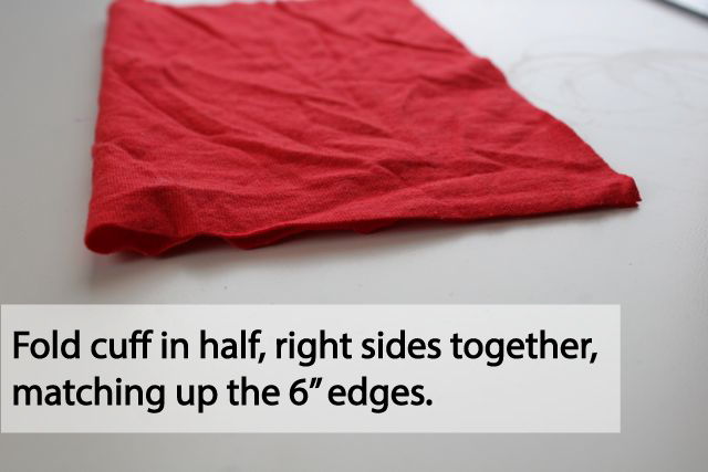 fold cuff to sew