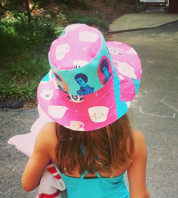 bucket hat at the pool