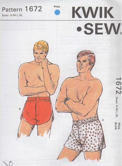 1980s Men's Boxer Shorts Men's Underwear Kwik Sew 332 UNCUT FF Waist - Ruby  Lane