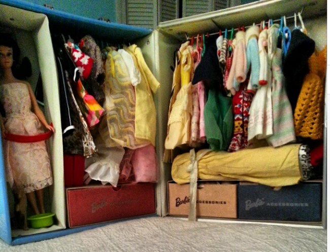 Vintage barbie closet