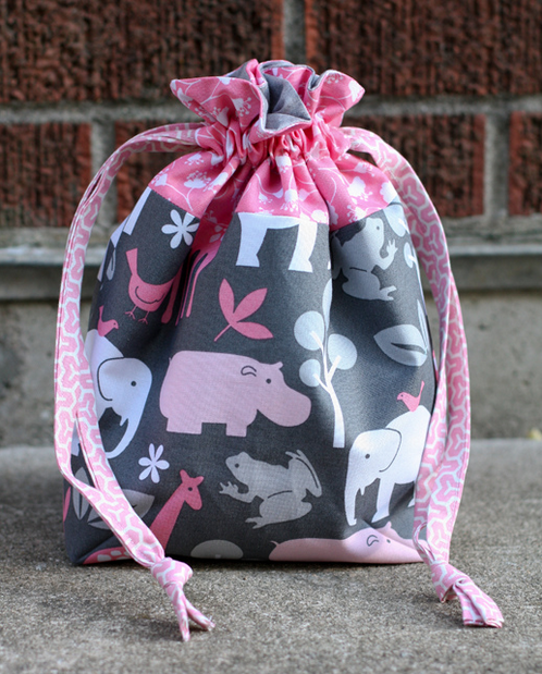 lined drawstring bag in color order