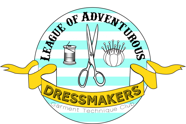 league of dressmakers logo stripes