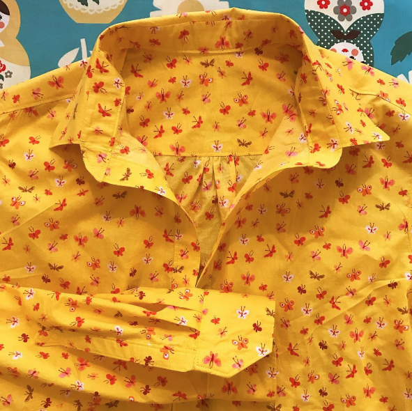 Archer popover shirt in yellow lawn