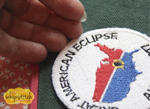 checking the fuse iron on patch | Whipstitch