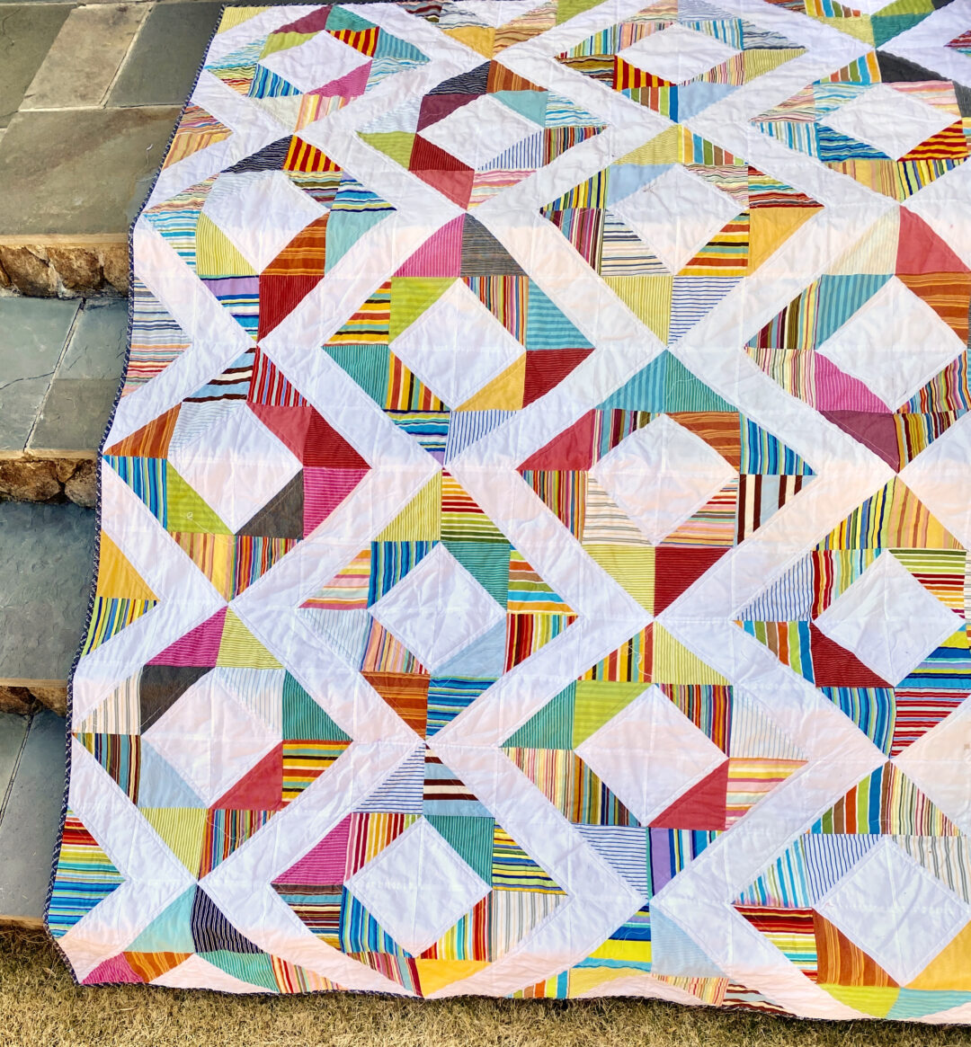 Half-Square Triangle Quilt in STRIPES: Free Pattern